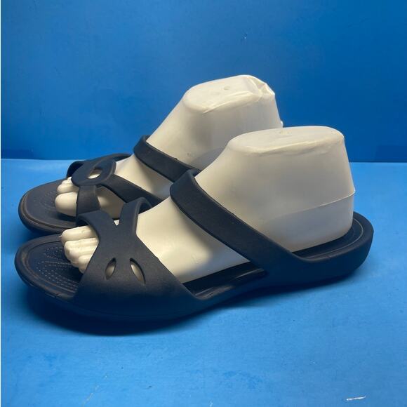 Crocs Women’s Iconic Spa Pool Slides Comfort Sandals Strappy Slip On Blue 10 - Picture 2 of 10